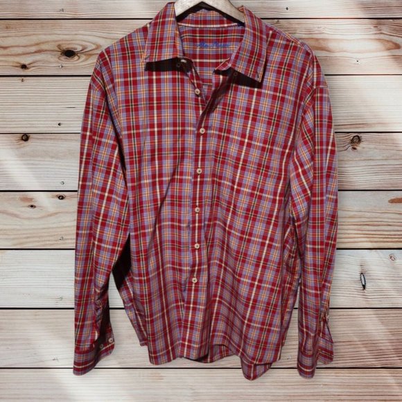 Alan Flusser Other - Alan Flusser Red Plaid Button Front Size XXL